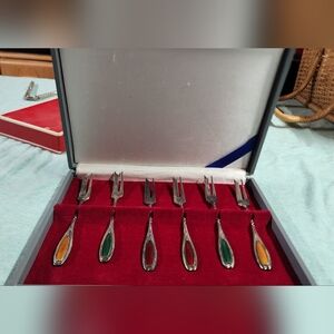Vintage cocktail forks nickel silver